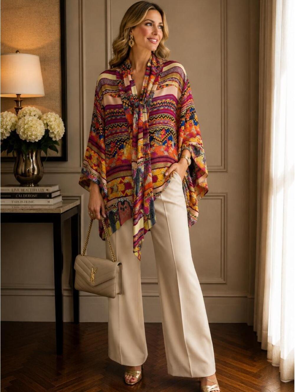 Etro Abstract Blouse with Tie
